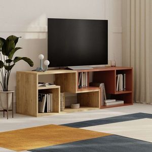 Comoda TV, Homitis, Glis, 145x44 cm, PAL, Stejar Safir / Scorțișoară imagine
