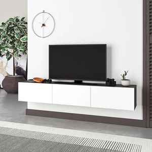 Comoda TV, Homitis, Francy 180, .180x30x30 cm, PAL, Antacit / Alb imagine