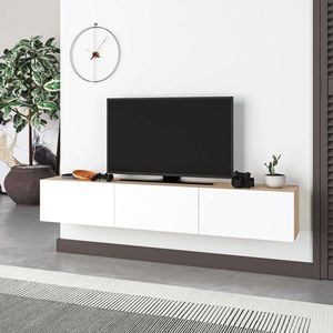 Comoda TV, Homitis, Francy 180, .180x30x30 cm, PAL, Stejar Safir / Alb imagine