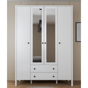 Dulap pentru haine, Cordelia, FRN-20012, 140x194 cm, PAL, Maro/Alb imagine