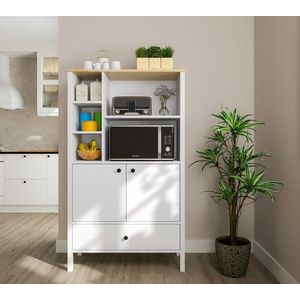 Dulap multifunctional, Cordelia, FRN-20041, 93x159x40 cm, PAL, Maro/Alb imagine