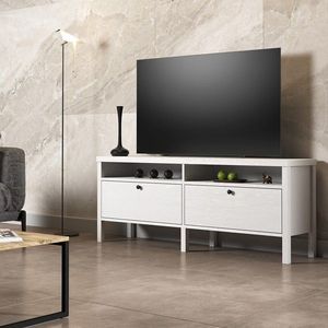 Comoda TV, Cordelia, FRN-10004, 150x57x35 cm, PAL, Maro/Alb imagine