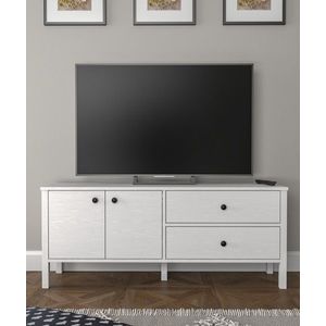 Comoda TV, Cordelia, FRN-20001, 140x58x35 cm, PAL, Maro/Alb imagine