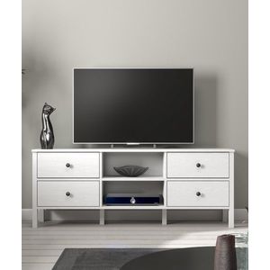 Comoda TV, Cordelia, FRN-20002, 160x62x35 cm, PAL, Maro/Alb imagine