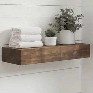 Raft de perete, Evila Originals, Raf271, 13x60x11 cm, Lemn masiv, Lemn imagine