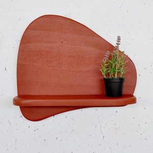 Raft de perete, Evila Originals, Meh221, 35x32x11 cm, Placaj, Rosu imagine