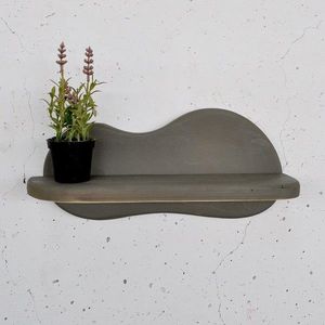 Raft de perete, Evila Originals, Meh222, 34x15x10 cm, Placaj, Gri imagine