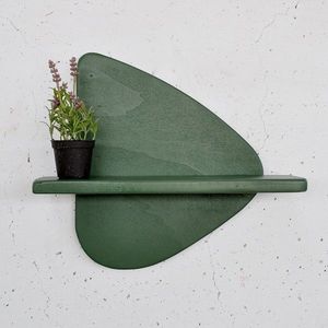 Raft de perete, Evila Originals, Meh227, 35x32x11 cm, Placaj, Verde inchis imagine