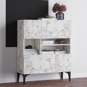 Consola, Elegance, Krista, 100x35x125 cm, PAL, Marmura Carrara imagine