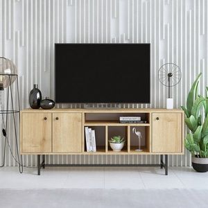 Comoda TV, Elegance, Lucas, 150x55x40 cm, PAL, Maro imagine