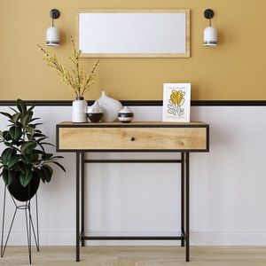 Bufet, Elegance, Pera, 100x90x35 cm, PAL, Stejar safir / negru imagine