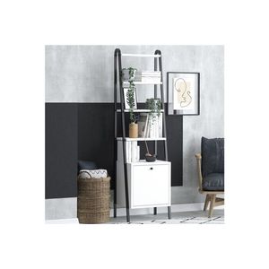 Corp biblioteca, Elegance, Lisa, 44x170x35 cm, PAL, Alb/Negru imagine