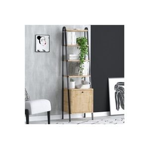 Corp biblioteca, Elegance, Mona, 44x170x35 cm, PAL, Stejar safir / negru imagine
