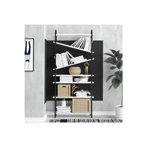 Corp biblioteca, Elegance, Verso, 78x170x22 cm, PAL, Alb/Negru imagine