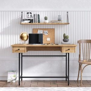 Birou, Elegance, Dixie, 120x74x60 cm, PAL, Stejar safir / negru imagine