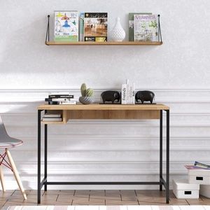 Birou, Elegance, Lou, 100x74x60 cm, PAL, Stejar safir / negru imagine