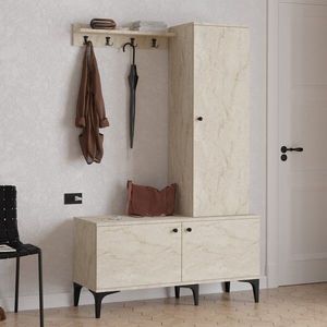 Cuier de perete, Elegance, Lex, 110x175x40 cm, PAL, Travertin imagine