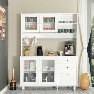 Dulap multifunctional, Comforty, Grano 140, 140x187x40 cm, PAL, Alb imagine