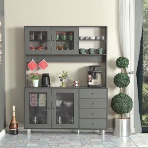 Dulap multifunctional, Comforty, Grano 140, 140x187x40 cm, PAL, Antracit imagine