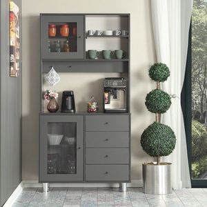 Dulap multifunctional, Comforty, Grano 96, 96x187x40 cm, PAL, Antracit imagine