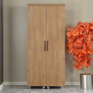 Dulap multifunctional, Comforty, Guzzo, 80x180x42 cm, PAL, Maro inchis imagine
