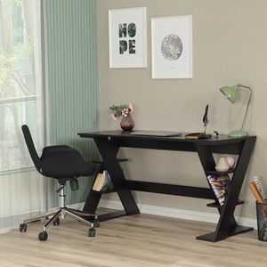 Birou, Comforty, Lungo, 140x73x60 cm, PAL, Negru imagine