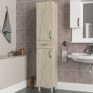 Dulap de baie, Arcadia, Selin 2 Doors 1 Drawer, 35x179x31 cm, PAL, Travertin imagine