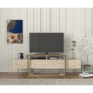 Comoda TV, Dovelle, Bianco, PAL, Travertin imagine