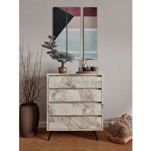 Dulap, Mod Design, Suvera, 70x86x40 cm, PAL, Marmura Ephesus imagine