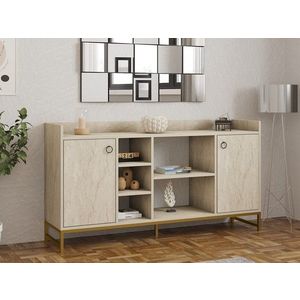 Consola, Puqa Design, Vuslat, 160x85x40 cm, PAL, Travertin imagine