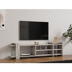 Comoda TV, Puqa Design, Zeyna, 156x40x29 cm, PAL, Marmura Freesia imagine