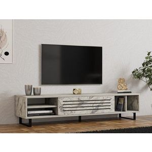 Comoda TV, Puqa Design, Safir, 160x35x40 cm, PAL, Marmura Freesia imagine
