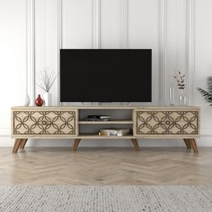 Comoda TV, Hommy Craft, Class, 180x44x37 cm, PAL, Travertin imagine