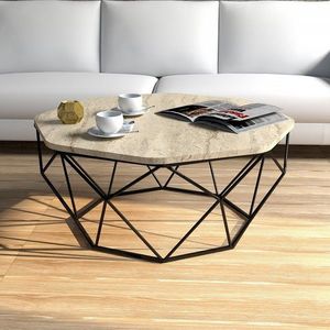 Masuta de cafea, Hommy Craft, Diamond, 90x38x90 cm, PAL, Travertin imagine