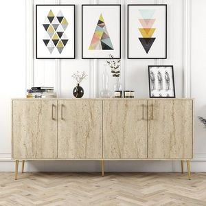 Consola, Hommy Craft, Kiev, 180x78x35 cm, PAL, Travertin imagine