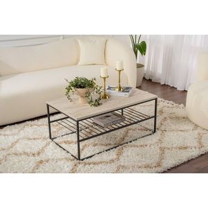 Masuta de cafea, Kalune Design, Asude, 95x42x55 cm, PAL, Travertin / Negru imagine