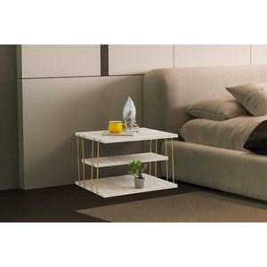Masuta, Kalune Design, Lifon, 50x33x40 cm, PAL, Travertin / Auriu imagine