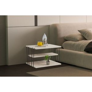 Masuta, Kalune Design, Lifon, 50x33x40 cm, PAL, Travertin / Negru imagine
