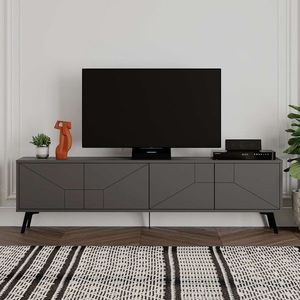Comoda TV, Decortie, Dune, 180x50x29 cm, PAL, Antracit imagine