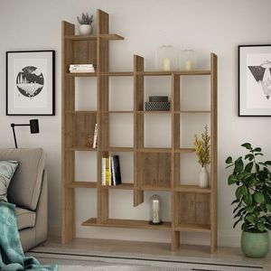 Corp biblioteca, Decortie, Manco, 122x188x25 cm, PAL, Maro imagine