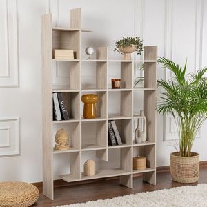 Corp biblioteca, Decortie, Manco, 122x188x25 cm, PAL, Travertin imagine