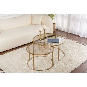 Set masute de cafea, Nordure, Aurum, Sticla temperata, Aur / Bronz imagine