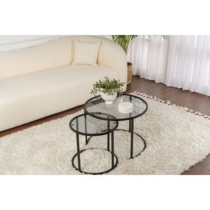 Set masute de cafea, Nordure, Aurum, Sticla temperata, Gri inchis imagine