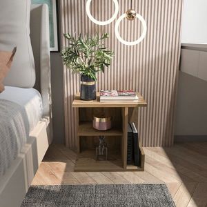 Noptiera, Zena Home, Karamira, 45x45x35 cm, PAL, Maro imagine