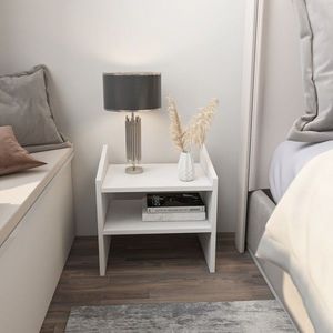 Noptiera, Zena Home, Adin, 45x45x35 cm, PAL, Alb imagine