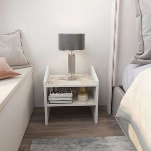 Noptiera, Zena Home, Adin, 45x45x35 cm, PAL, Alb / Efes imagine