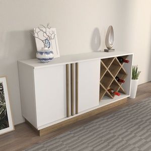 Bufet, Zena Home, Luna, 148x70x40 cm, PAL, Alb/Maro imagine