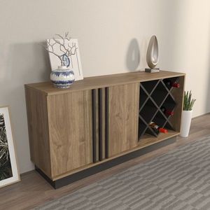 Bufet, Zena Home, Luna, 148x70x40 cm, PAL, Nuc / Negru imagine