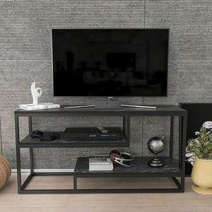 Comoda TV, Zena Home, Lorin, PAL, Alb/Negru imagine