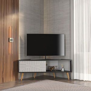 Comoda TV, Zena Home, Mora, 140x54x45 cm, PAL, Alb/Negru imagine